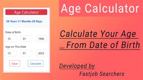 calculation for dating age